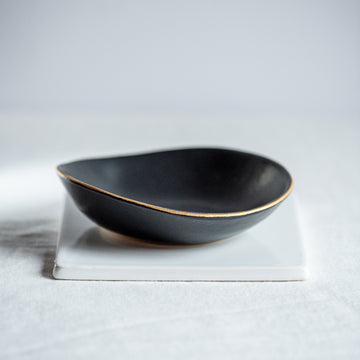 Bailey Cereal Bowl Black with Gold Rim