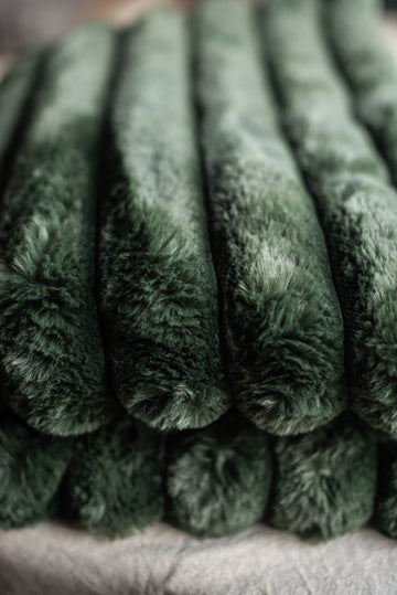 Alaska Fur Throw Green