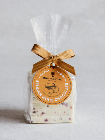 Belgian White Chocolate with Cranberry & Pistachio Stacked Bark 170g