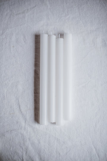 4 White Dinner Candles