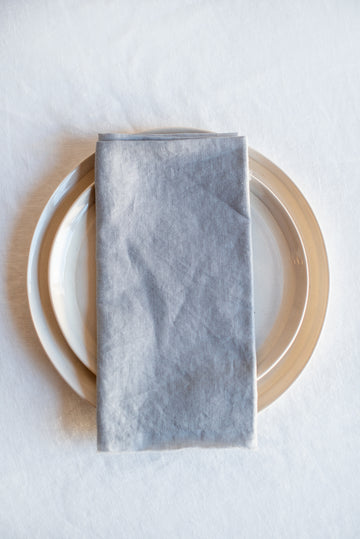 Grey Frayed-Edge Table Napkin