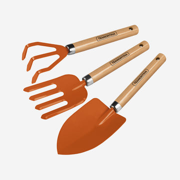 Orange 3 Piece Garden Toolset W/Trowel