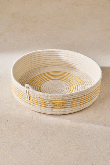 Table Basket Ivory & Yellow