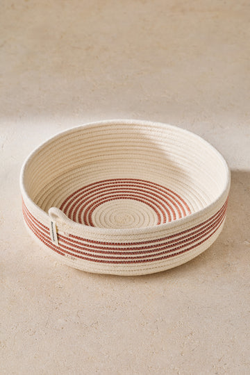 Table Basket  Ivory & Rust