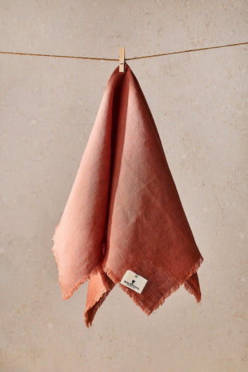 Terracotta Frayed Edge Napkins 4 Pack