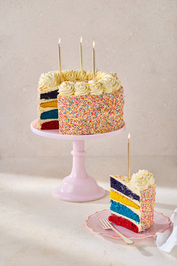 Rainbow Vanilla Birthday Cake