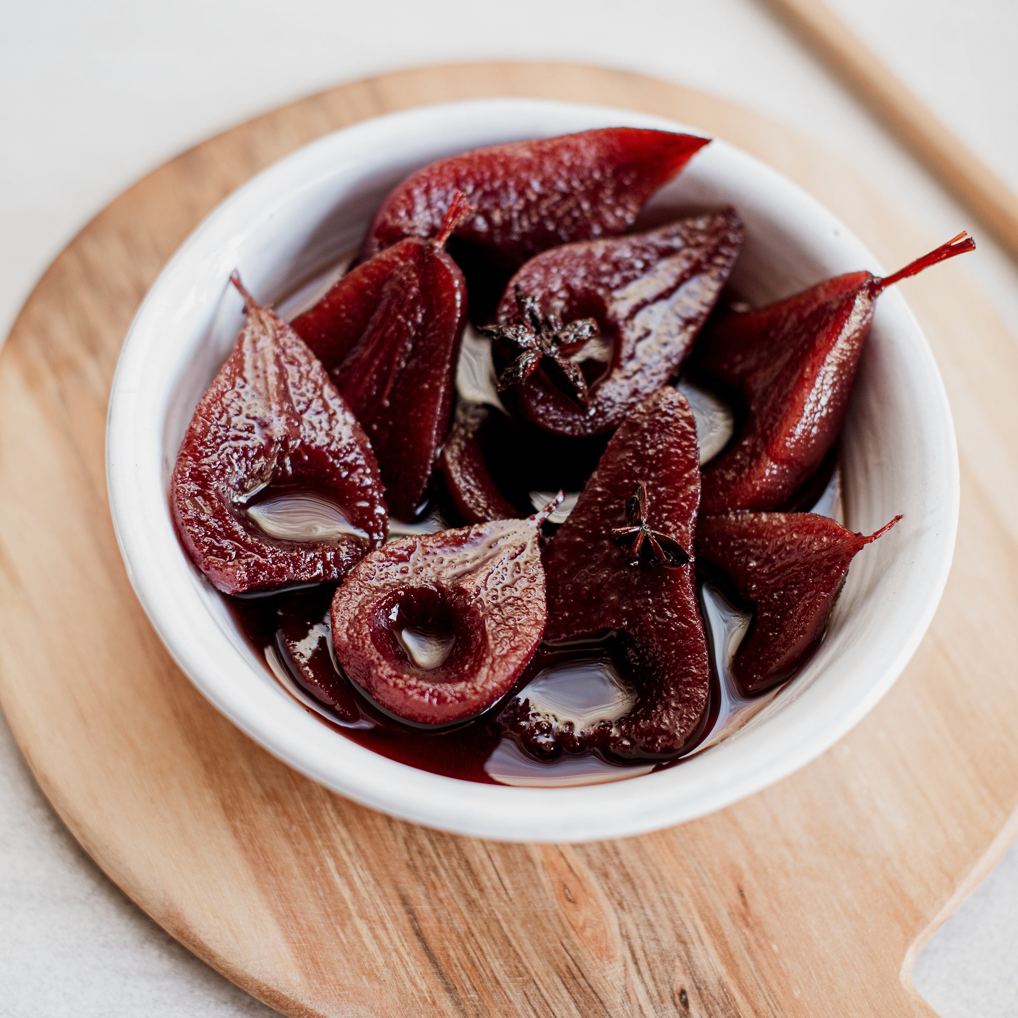 Pears in Red Wine Syrup