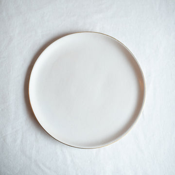 Bailey Side Plate Milk/Gold Rim