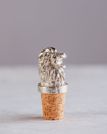 Pewter Lion Wine Stopper