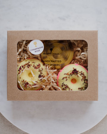 Handcrafted Bath Bombs & Soap Gift Set - Champagne Rose