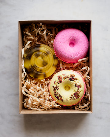 Handcrafted Bath Bombs & Soap Gift Set - Champagne Rose