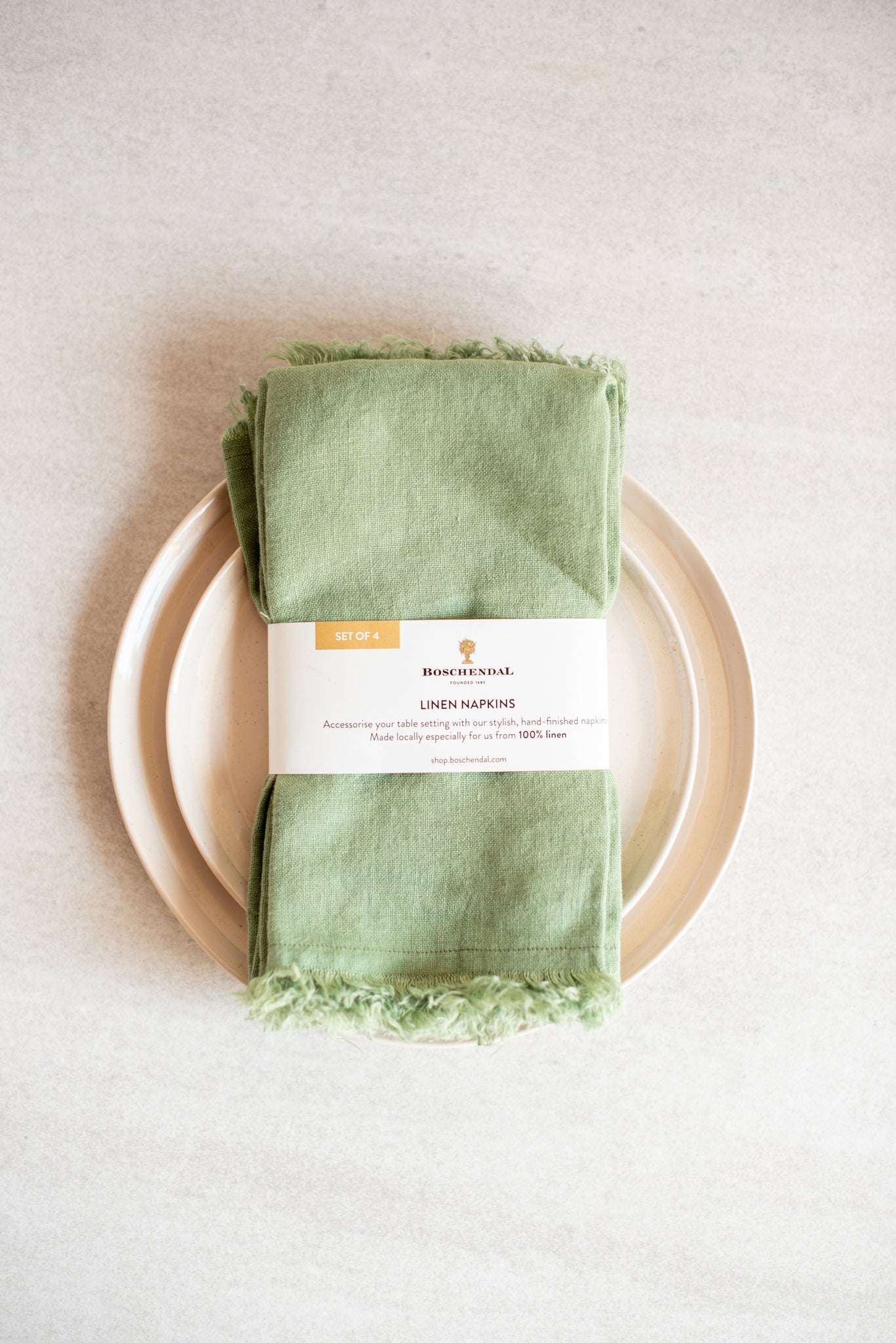 Apple Green Frayed-Edge Table Napkin 4pack