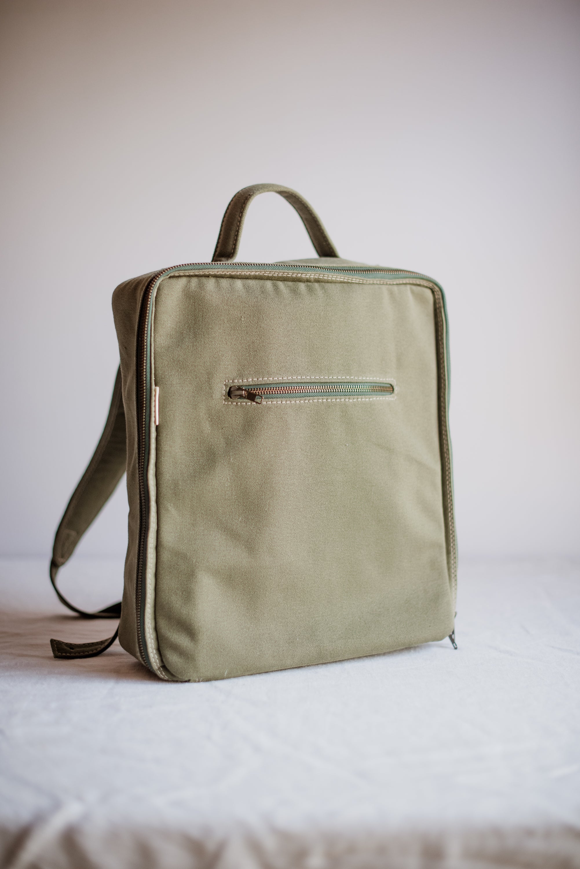 Green cheap canvas rucksack