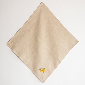 Boschendal Embroided Napkin Nat/Oranges