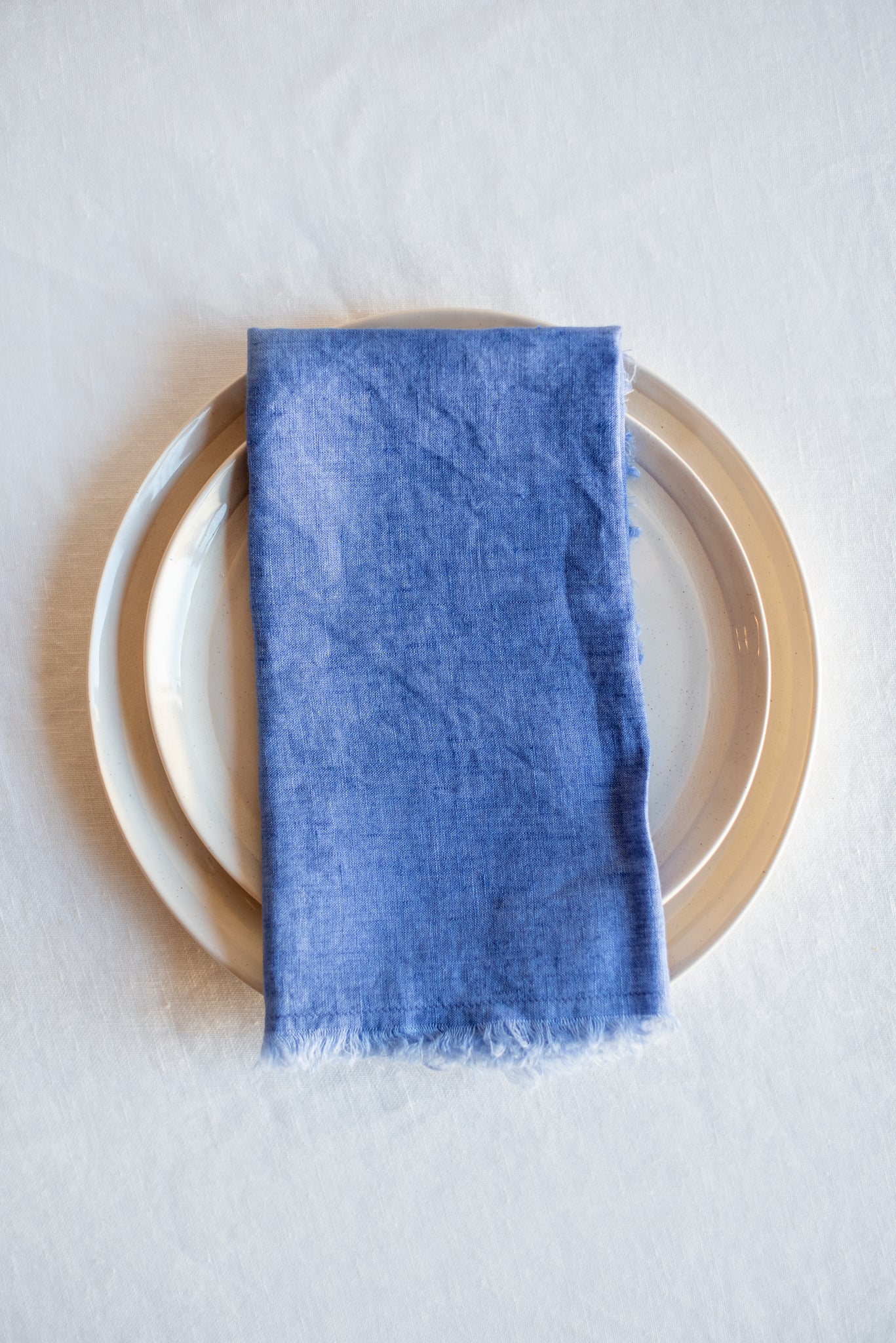 Frayed Edge Napkin 50 x 50cm Bright Blue