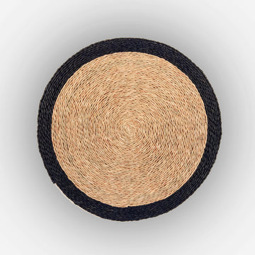 Round Natural And Black Placemat